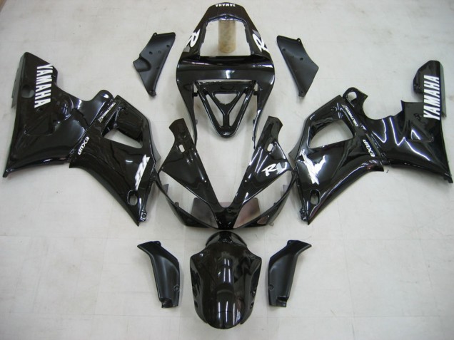 2000-2001 Yamaha YZF 1000 R1 Motorcycle Fairings - Glossy Black White Decal Canada for Sale