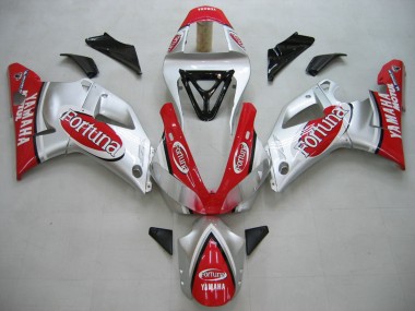 2000-2001 Yamaha YZF 1000 R1 Motorcycle Fairings - Silver Red Fortuna Motul Canada for Sale