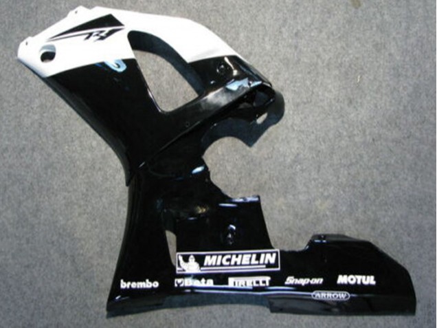 2000-2001 Yamaha YZF 1000 R1 Motorcycle Fairings - Glossy Black White Michelin Canada for Sale