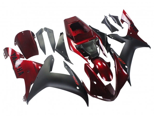 2002-2003 Yamaha YZF 1000 R1 Motorcycle Fairing Kits - Red Matte Black Canada for Sale