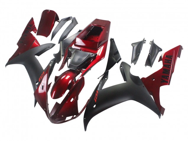 2002-2003 Yamaha YZF 1000 R1 Motorcycle Fairing Kits - Red Matte Black Canada for Sale