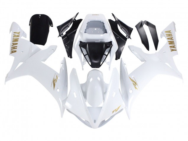2002-2003 Yamaha YZF 1000 R1 Motorcycle Fairings - White Gold Decals Canada for Sale