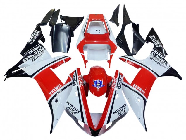 2002-2003 Yamaha YZF 1000 R1 Motorcycle Fairings - White Red Black Petronas Canada for Sale
