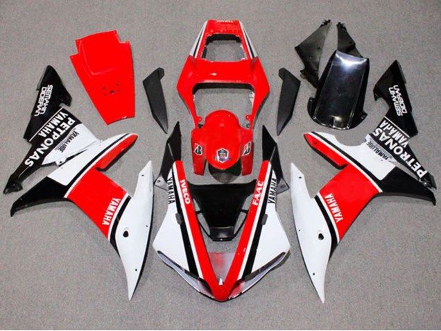 2002-2003 Yamaha YZF 1000 R1 Motorcycle Fairings - White Red Black Yamalube Petronas Canada for Sale