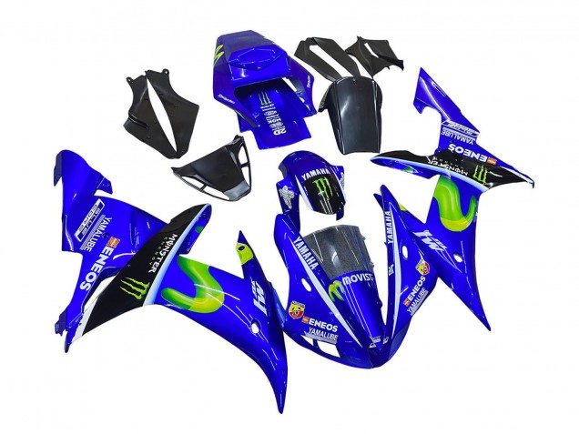 2002-2003 Yamaha YZF 1000 R1 Motorcycle Fairings - Blue Black Green MoviStar ENEOS Monster Canada for Sale