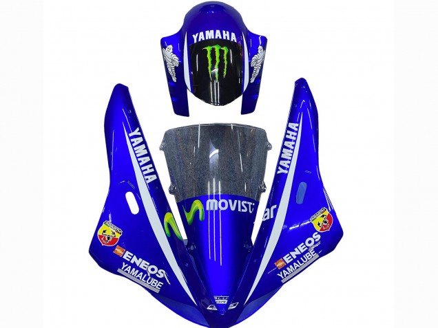 2002-2003 Yamaha YZF 1000 R1 Motorcycle Fairings - Blue Black Green MoviStar ENEOS Monster Canada for Sale