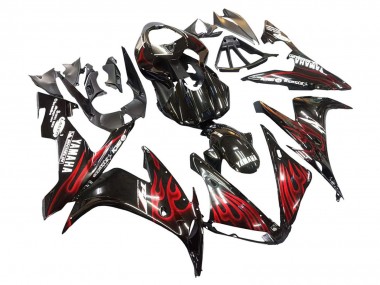 2004-2006 Yamaha YZF 1000 R1 Motorcycle Fairings - Glossy Black Red Flame Canada for Sale