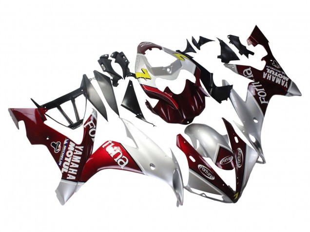 2004-2006 Yamaha YZF 1000 R1 Motorcycle Fairings - Silver Red Fortuna Motul Canada for Sale