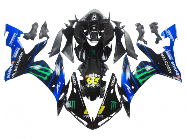 2004-2006 Yamaha YZF 1000 R1 Motorcycle Fairings - Blue Black Yellow Green Monster Yamalube ENEOS 69 Canada for Sale