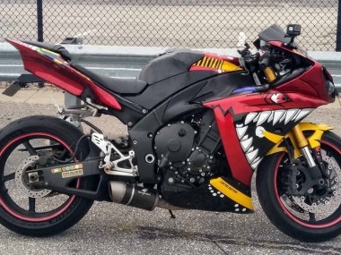 2009-2011 Yamaha YZF 1000 R1 Motorcycle Fairings - Red Yellow Black Shark 46 Canada for Sale