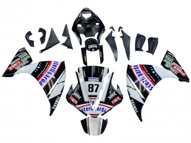 2012-2014 Yamaha YZF 1000 R1 Motorcycle Fairings - Glossy Black White Red Fimer Yamalube Sterilgarda 87 Canada for Sale