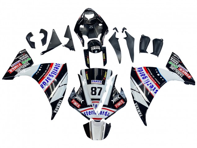 2012-2014 Yamaha YZF 1000 R1 Motorcycle Fairings - Glossy Black White Red Fimer Yamalube Sterilgarda 87 Canada for Sale