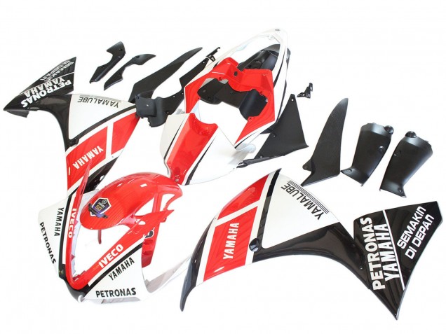 2012-2014 Yamaha YZF 1000 R1 Motorcycle Fairings - White Red Glossy Black Petronas Canada for Sale