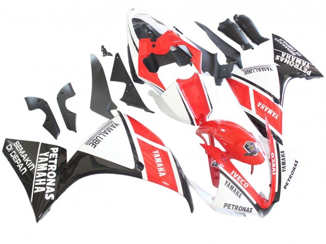 2012-2014 Yamaha YZF 1000 R1 Motorcycle Fairings - White Red Glossy Black Petronas Canada for Sale