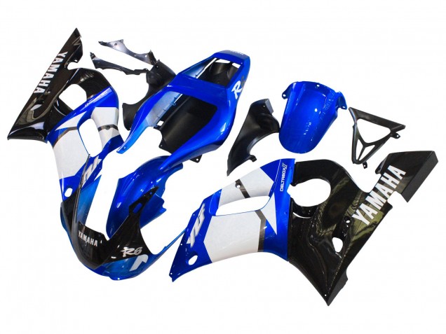 1998-2002 Yamaha YZF 600 R6 Motorcycle Fairings - White Blue Glossy Black Canada for Sale