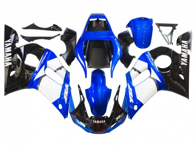 1998-2002 Yamaha YZF 600 R6 Motorcycle Fairings - White Blue Glossy Black Canada for Sale