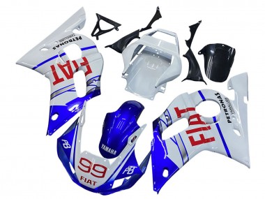 1998-2002 Yamaha YZF 600 R6 Motorcycle Fairings - White Blue Red Fiat 99 Canada for Sale