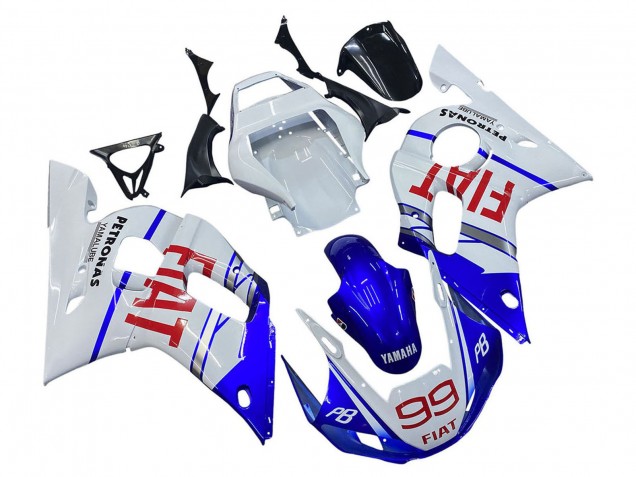 1998-2002 Yamaha YZF 600 R6 Motorcycle Fairings - White Blue Red Fiat 99 Canada for Sale