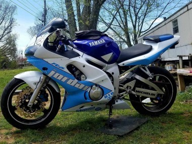 1998-2002 Yamaha YZF 600 R6 Motorcycle Fairings - White Blue Jordan Canada for Sale