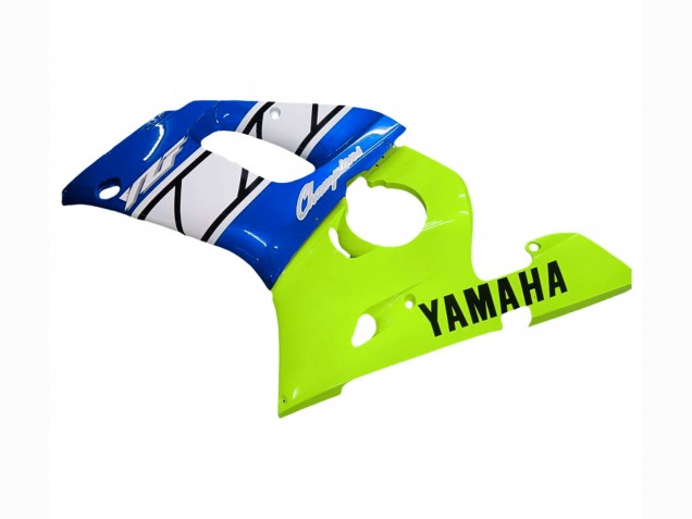 1998-2002 Yamaha YZF 600 R6 Motorcycle Fairings - Neon Green Blue White Champions Canada for Sale