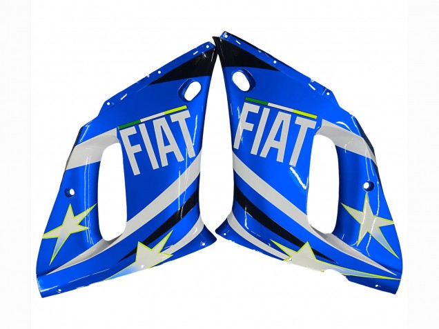 1998-2002 Yamaha YZF 600 R6 Motorcycle Fairings - White Blue Neon Yellow Fiat Motul Michelin Canada for Sale