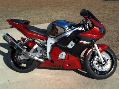 1998-2002 Yamaha YZF 600 R6 Motorcycle Fairings - Orange Matte Black Canada for Sale