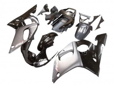 1998-2002 Yamaha YZF 600 R6 Motorcycle Fairings - Silver Glossy Black Canada for Sale