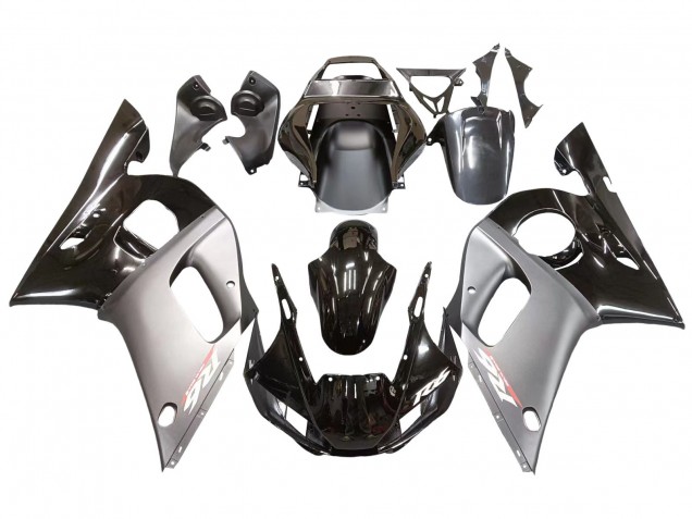 1998-2002 Yamaha YZF 600 R6 Motorcycle Fairings - Silver Glossy Black Canada for Sale