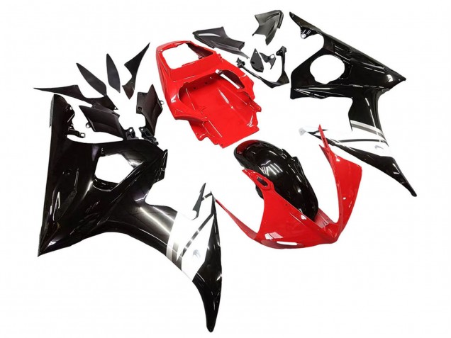 2006-2009 Yamaha YZF R6S Motorcycle Fairings - Red White Glossy Black Canada for Sale