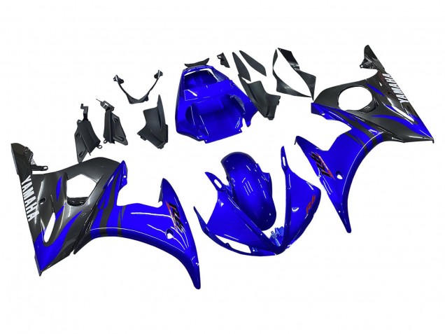 2003-2004 Yamaha YZF R6 Motorcycle Fairings - Blue Glossy Black Canada for Sale