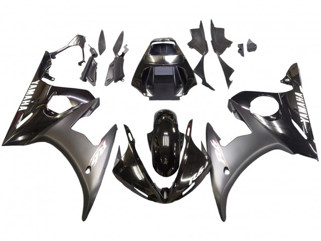2003-2004 Yamaha YZF R6 Motorcycle Fairings - Glossy Black Matte Black White Decals Canada for Sale