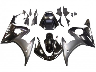 2006-2009 Yamaha YZF R6S Motorcycle Fairings - Glossy Black Matte Black White Decals Canada for Sale