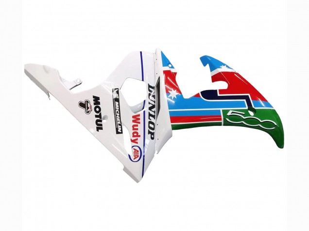 2003-2004 Yamaha YZF R6 Motorcycle Fairings - White Blue Green Red Kastinee Dunlop Motul Canada for Sale