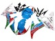 2006-2009 Yamaha YZF R6S Motorcycle Fairings - White Blue Green Red Kastinee Dunlop Motul Canada for Sale