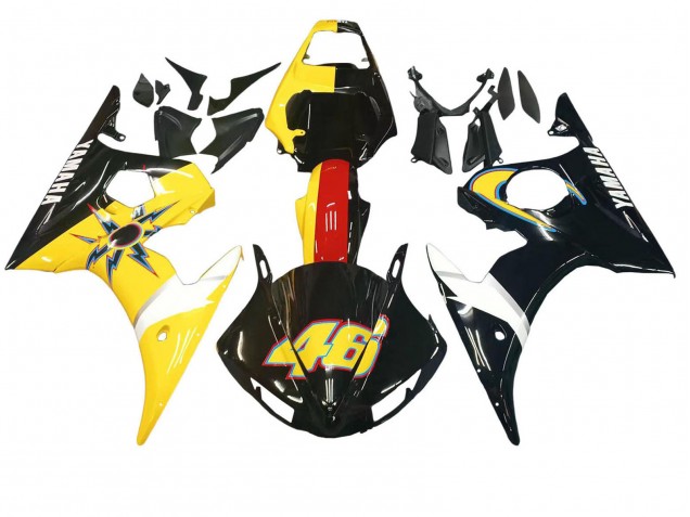 2003-2004 Yamaha YZF R6 Motorcycle Fairings - Yellow Red Glossy Black 46 Canada for Sale
