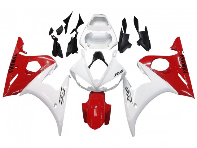 2003-2004 Yamaha YZF R6 Motorcycle Fairings - White Red Canada for Sale
