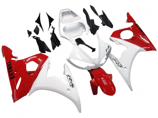 2006-2009 Yamaha YZF R6S Motorcycle Fairings - White Red Canada for Sale
