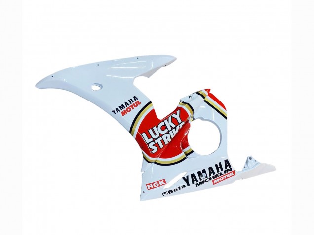 2003-2004 Yamaha YZF R6 Motorcycle Fairings - White Red Lucky Strike Motul Canada for Sale