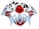 2006-2009 Yamaha YZF R6S Motorcycle Fairings - White Red Lucky Strike Motul Canada for Sale