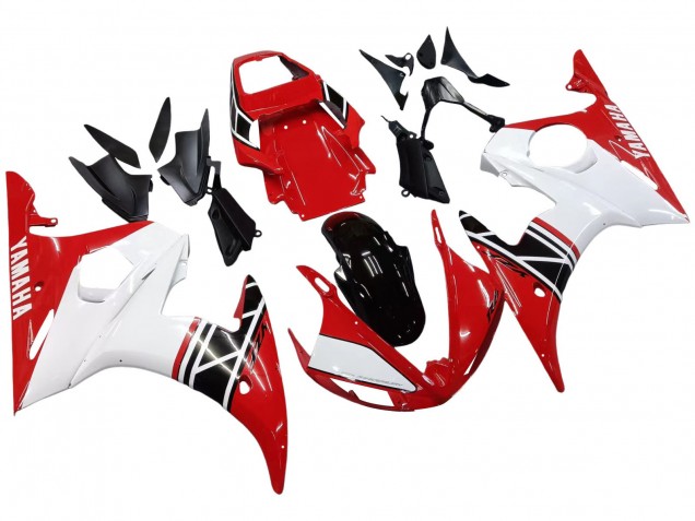 2006-2009 Yamaha YZF R6S Motorcycle Fairing - White Red Glossy Black Canada for Sale