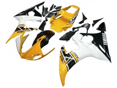 2006-2009 Yamaha YZF R6S Motorcycle Fairings - Yellow White Glossy Black Canada for Sale