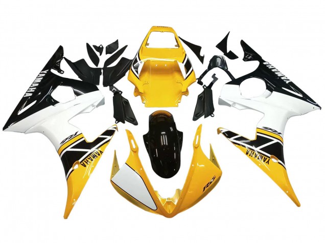 2006-2009 Yamaha YZF R6S Motorcycle Fairings - Yellow White Glossy Black Canada for Sale