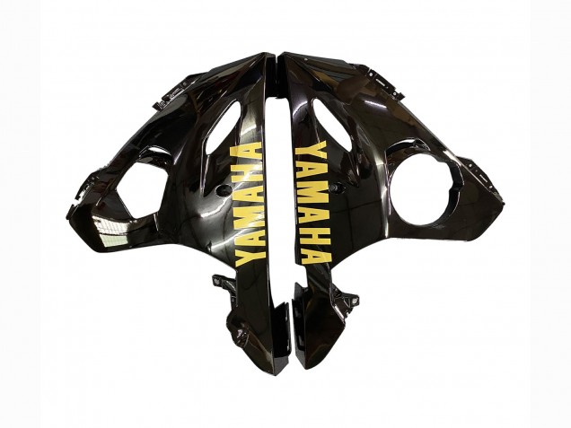 2003-2004 Yamaha YZF R6 Motorcycle Fairings - Glossy Black Matte Black Gold Decals Canada for Sale