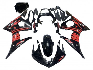 2003-2004 Yamaha YZF R6 Motorcycle Fairing - Glossy Black Red Canada for Sale