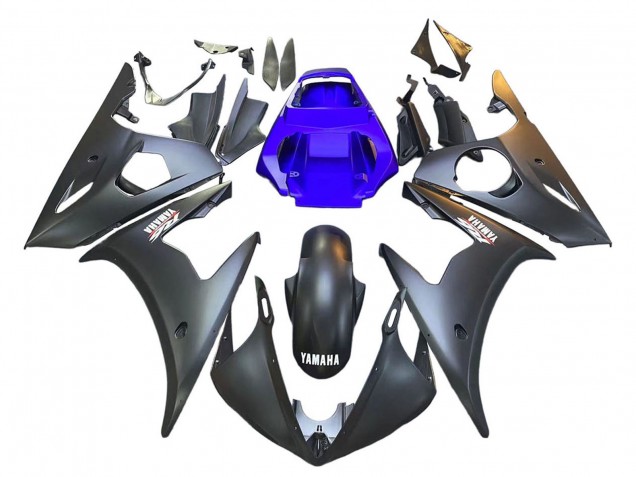 2003-2004 Yamaha YZF R6 Motorcycle Fairings - Blue Matte Black Canada for Sale