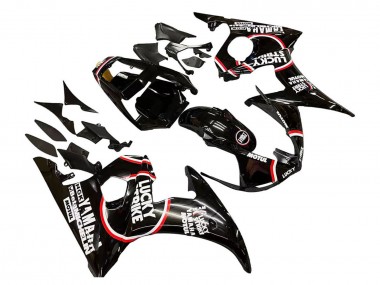 2006-2009 Yamaha YZF R6S Motorcycle Fairings - Glossy Black Red White Lucky Strike Motul Canada for Sale
