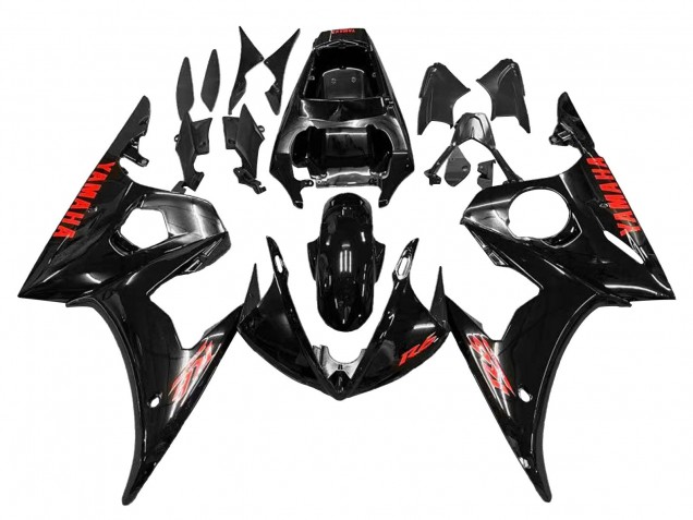 2003-2004 Yamaha YZF R6 Motorcycle Fairings - Glossy Black Red Canada for Sale