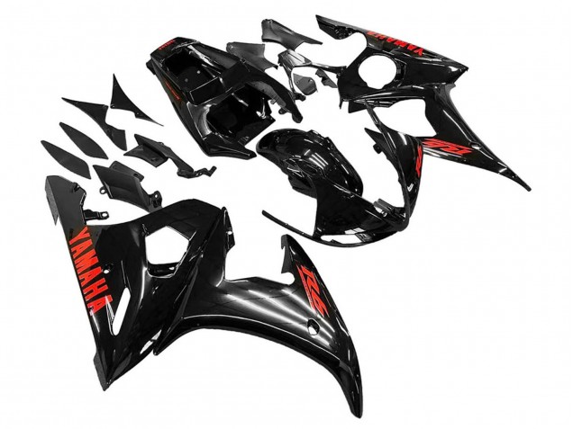 2006-2009 Yamaha YZF R6S Motorcycle Fairings - Glossy Black Red Canada for Sale