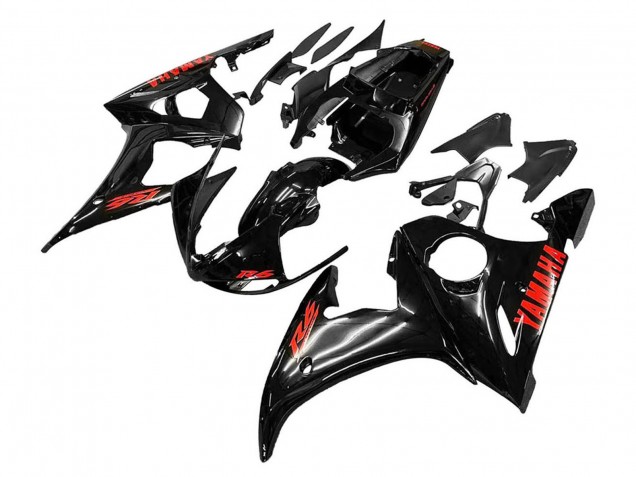2006-2009 Yamaha YZF R6S Motorcycle Fairings - Glossy Black Red Canada for Sale