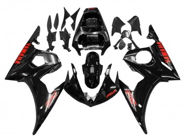 2006-2009 Yamaha YZF R6S Motorcycle Fairings - Glossy Black Red Canada for Sale